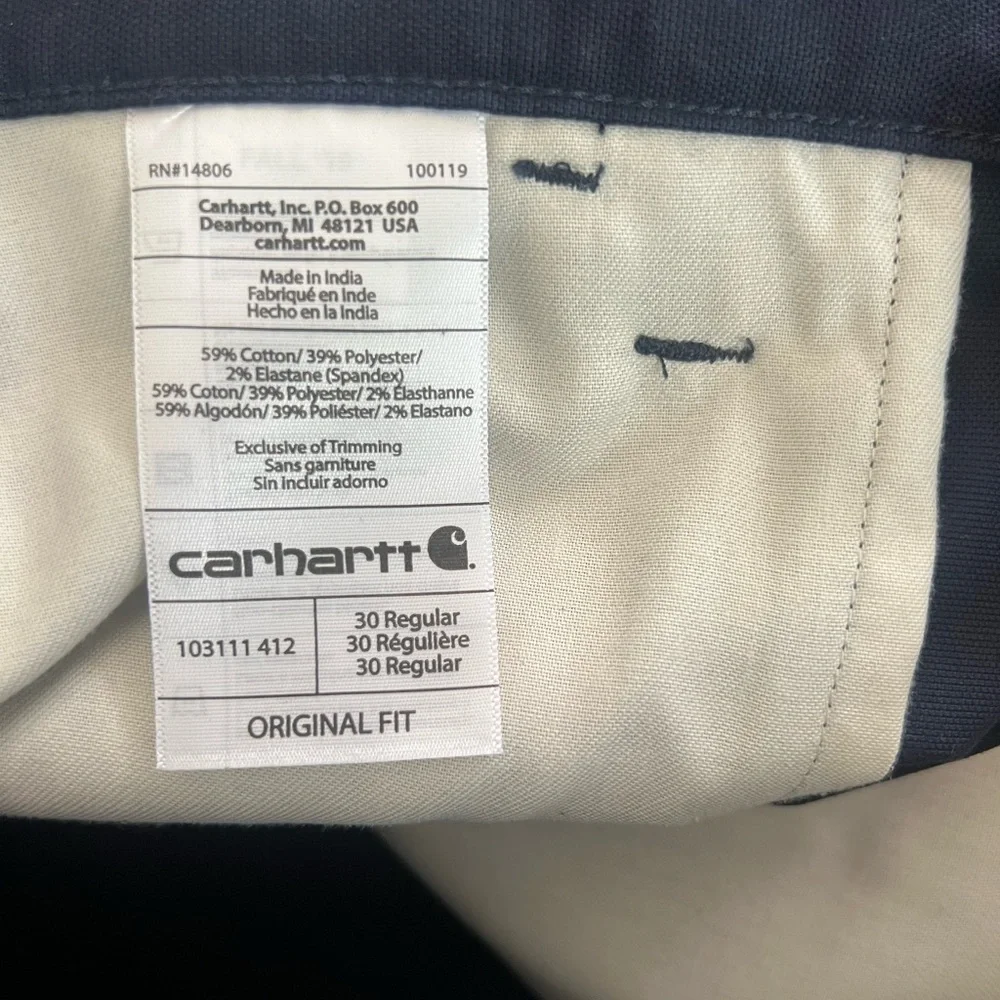 Carhartt Men’s Navy Size 30 Rugged Work Shorts Navy Blue Side Pocket
Inseam: 10” - Picture 9 of 16